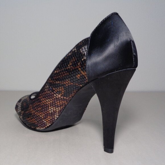 Style & Co. Size 8 M / NAVEAH / Black / Sequin / Satin Heels New Women's Shoes - Picture 10 of 16